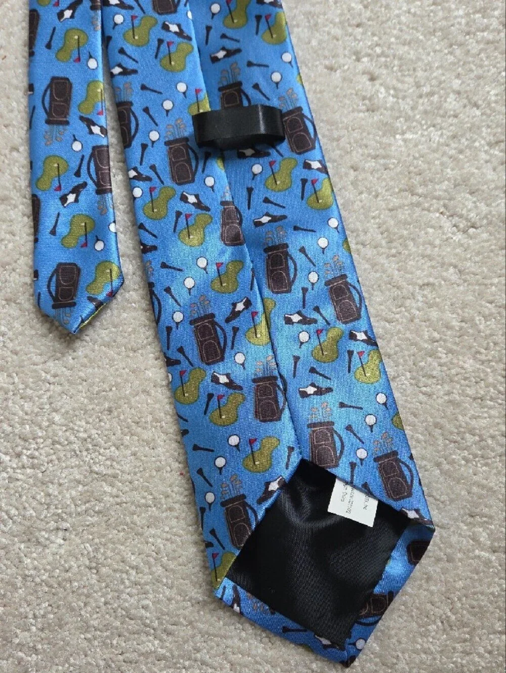 Blue Novelty Golf Pattern Tie